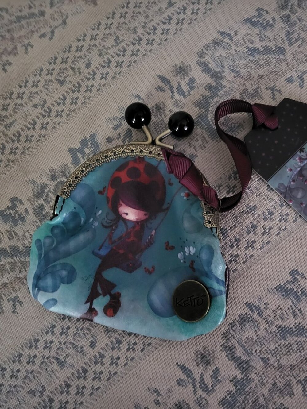 NWT Ketto Design Joli Picoti Whimsical Clasp Coin Purse